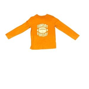 Cat & Jack Orange Long Sleeve Tee with Football Print